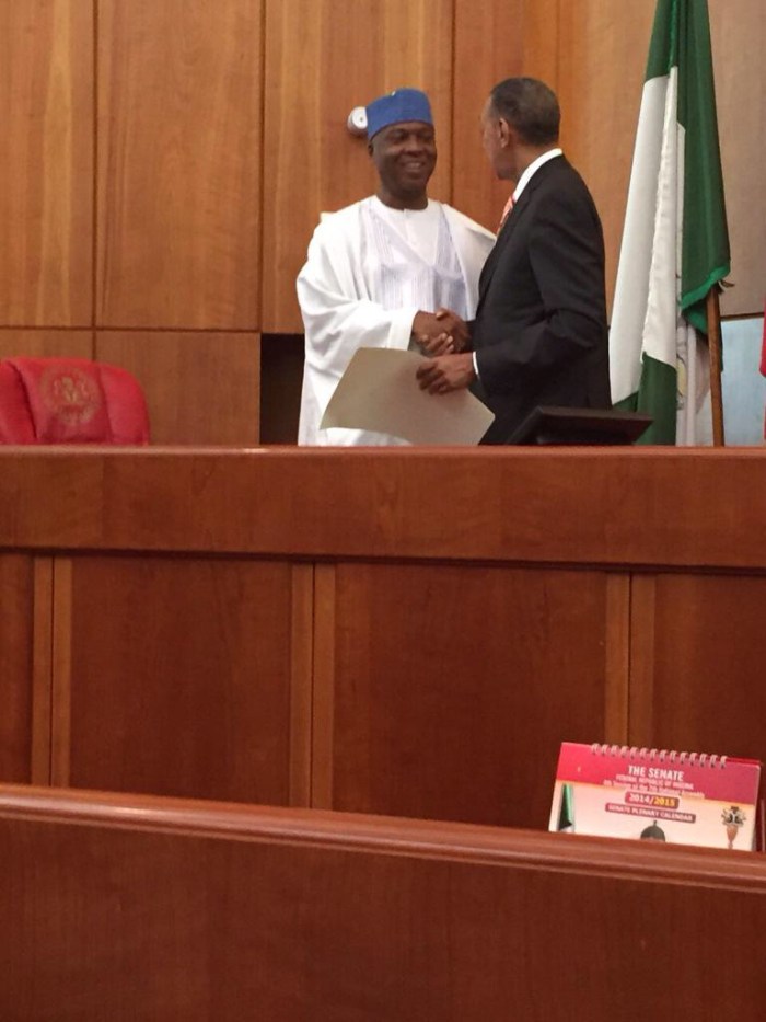 Ben Murray-Bruce with Senator Bukola Saraki