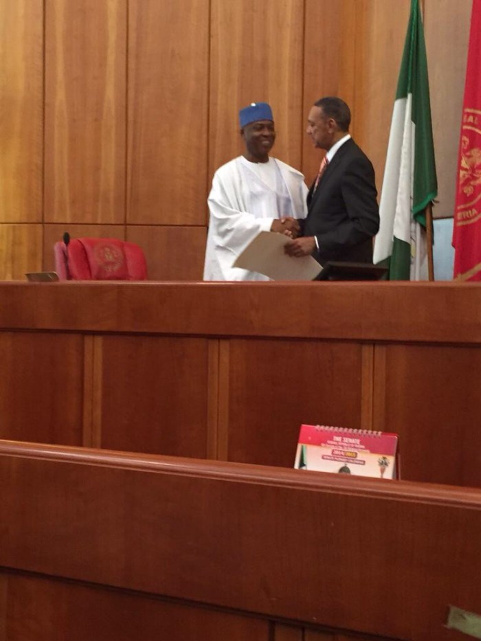 Ben Murray-Bruce with Senator Bukola Saraki